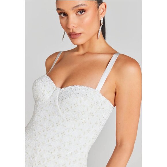 Nadine Merabi Hailey White Jumpsuit Size S/M - Picture 5 of 9